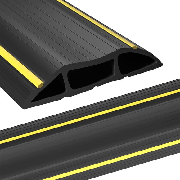 Housse de Câble de Plancher, Protecteur de Cordon de Plancher 6,5 Pi 3 Canaux Contient des Cordons, Câbles et Fils, Parfait pour Bureau, Maison, Atelier, Entrepôt,