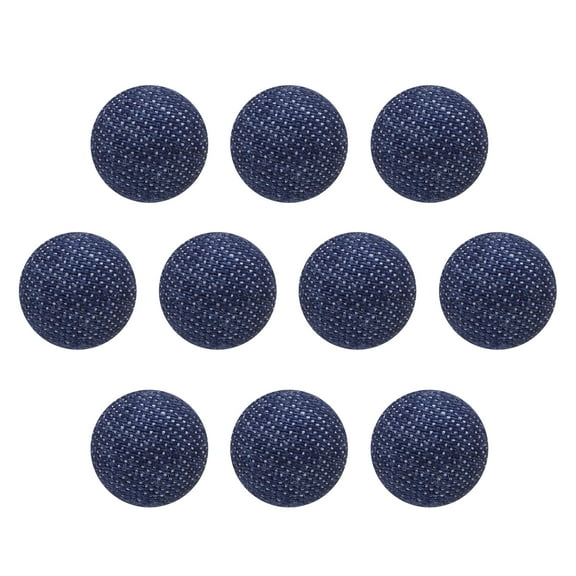 Uxcell 10pcs 20L Fabric Cloth Covered Button 12.5mm 1/2" Plastic Shank Round Sewing DIY Buttons Craft Replacement Button for Sewing Clothing Suits Coats Blouses Sweaters, Deep Blue