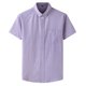 thumbnail image 1 of Mens Manga Corta Botón Abajo Camisas Negocios Turndown Cuello Raya Camisa de Bolsillo, Blusa de Manga Corta, 1 of 2