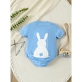 thumbnail image 3 of Bagilaanoe Newborn Baby Girl Boy Easter Rompers Letter Print Short Sleeve Bodysuits 3M 6M 9M 12M Infant Casual One Piece Short Jumpsuit, 3 of 9