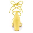 thumbnail image 3 of Sandalias De Tacón Allegra K Correa Transparente Tacón De Bloque Cordón Arriba Mujer Amarillo 40, 3 of 6