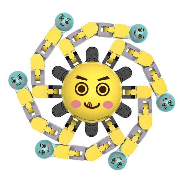 Juguete de dedo robot transformable con cadena resistente al amarillo