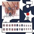 thumbnail image 2 of 4th of July Press on Nails Short Square Independence Day Fake Nails with Glitter, 2 of 5