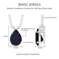thumbnail image 6 of Rosec Jewels Natural Black Opal Solitaire Pendant Necklace (6X8 mm Pear Shape, 1 Ct, AAA Grade) - Ready to Gift for Birthday, 18K White Gold, 6 of 8