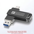 thumbnail image 3 of 128GB USB Flash Drive, memzuoix Portable USB 3.2 Type-C Thumb Drive, Photo and Video Backup, 2 in1 External Memory Stick for PC/Laptop, Jump Drive for iPhone, OTG Android Phone, PC, Black, 3 of 12