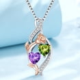 thumbnail image 7 of Taioiat Double Birthstone Necklaces for Women 18K Gold Plated Birthstone Rose Flower Jewelry Anniversary Valentines Day Mother's Day Birthday Gifts for Her Wife Girlfriend Mom, 7 of 7