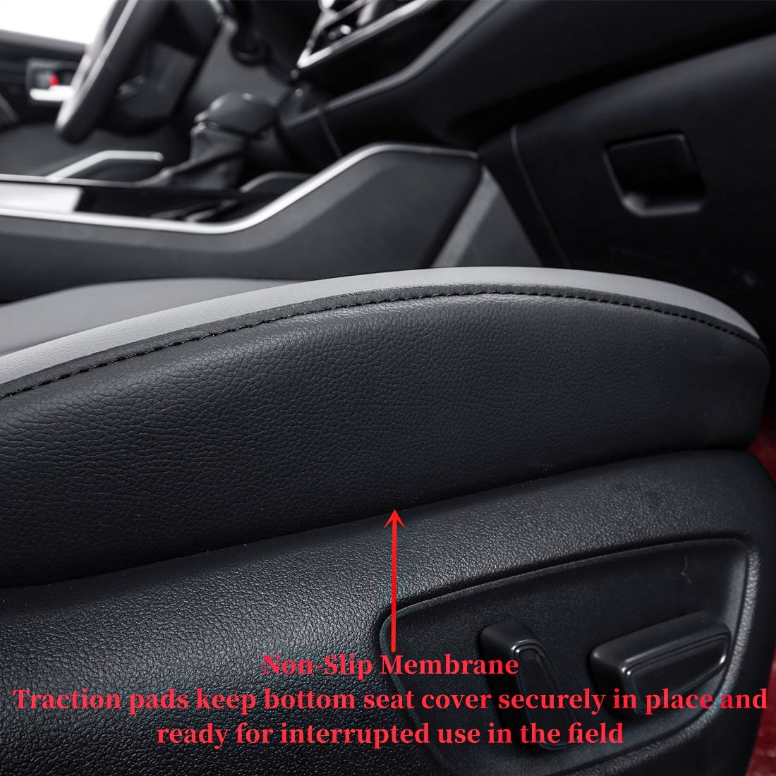 coverdream Grand Highlander Seat Covers Full Set for 2024 2025 2026 Toyota Grand Highlander SUV Seat Cushion,2nd Row w/Captain Seats - Leatherette (Black & Gray,Full Set)
