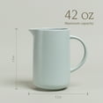 thumbnail image 4 of over&back Coupe Stoneware Pitcher - Elegant Water Pitcher for Home Decor and Beverages - Use as a Serving Pitcher or Decorative Vase - 42 Oz - Semi-Matte Fog Blue, 4 of 10