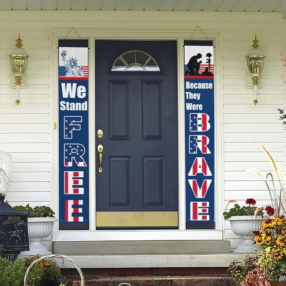 LORTURE 4th of July Decorations for Outdoor, Independence Day Party Banners (Dark Blue)