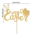 thumbnail image 3 of Gold Alphabet Easter Egg Cake Topper Flag, Pre-Cut Paper Party Insert – Sturdy Thick Cardboard Dessert Decoration for Birthday Wedding Baby Shower, Easy Plug-In Non-Fade Celebration Accents, 3 of 6
