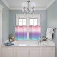 thumbnail image 3 of Pink Purple Teal Ombre Cream Kitchen Curtains Small Short 39 Inch Length, Modern Abstract Art Aesthetics Bedroom Living Room Curtains, Light Filtering Cafe Curtain Drapes 2 Panels Set 55''x39'', 3 of 9