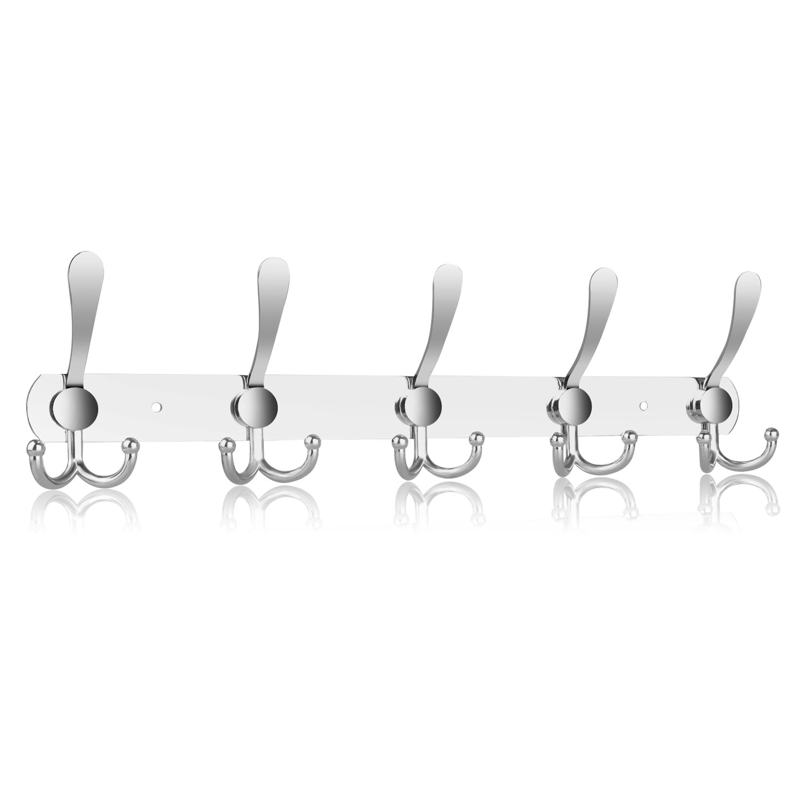 3 Hooks Coat Hook Wall Mounted Wall Hanger Clothes Rack Robe Chrome Gold Satin 