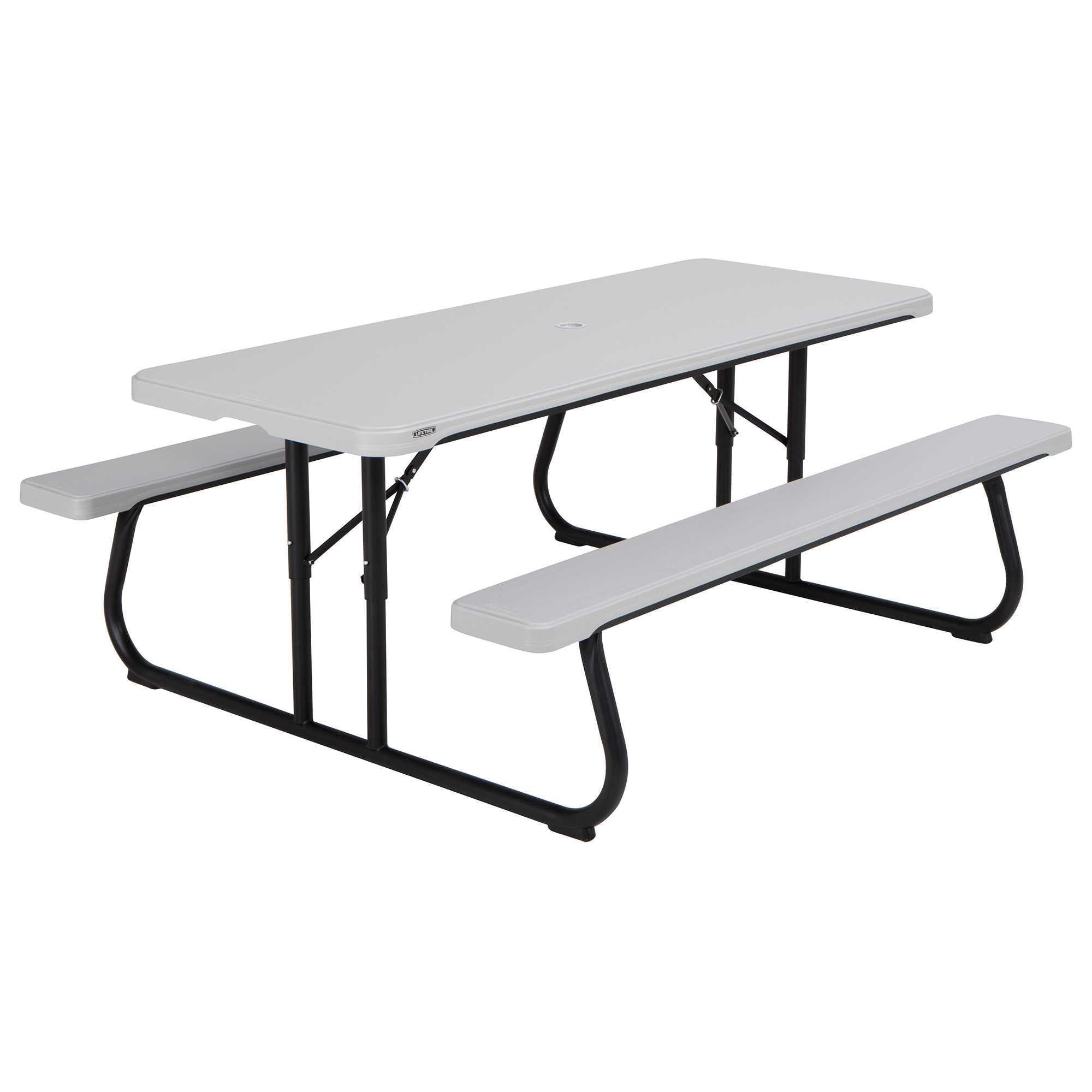 Lifetime 6 ft. Classic Folding Polyethylene Picnic Table, Gray (260265)