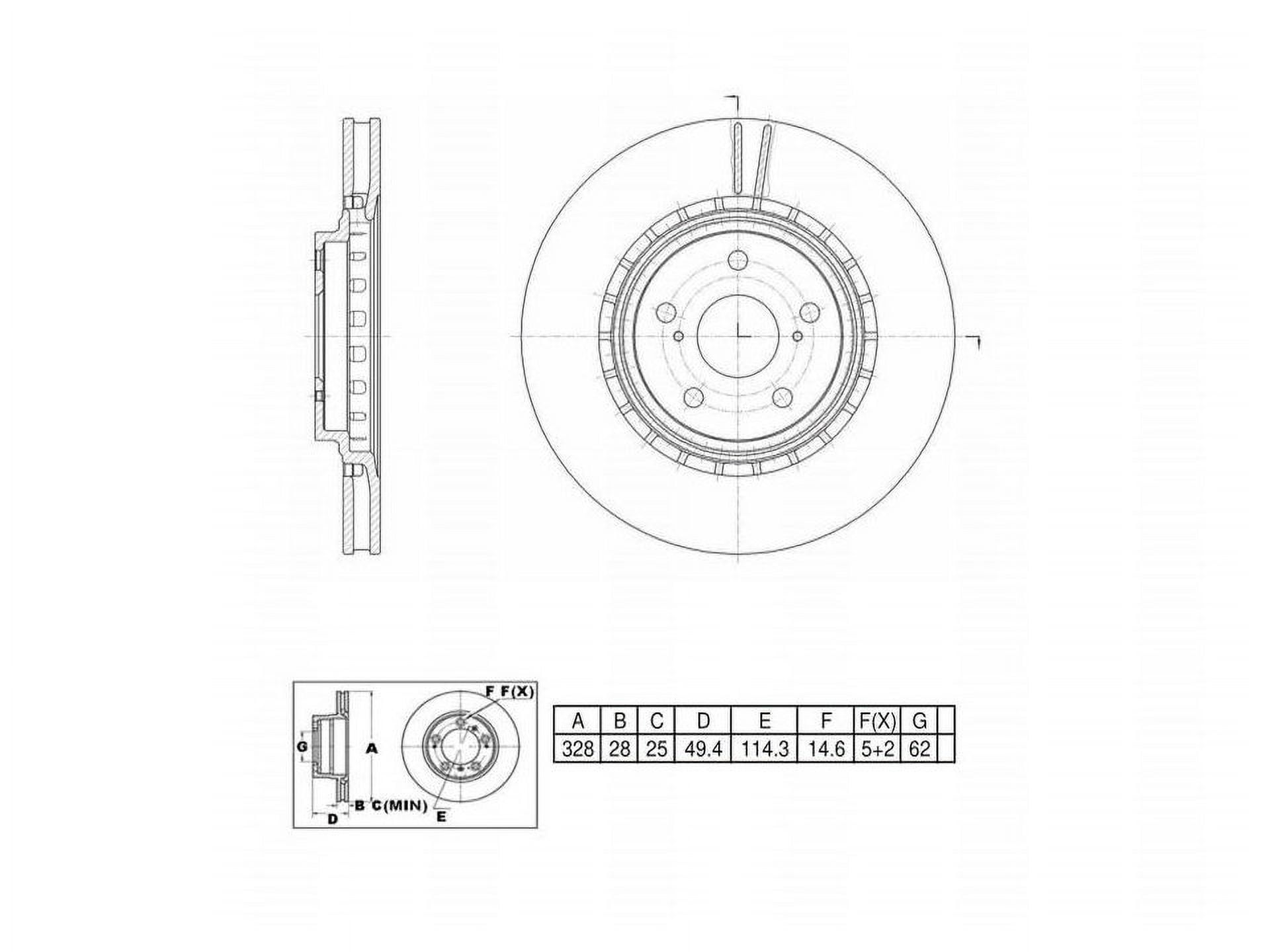 UltraHC Coated High Carbon Brake Rotor, Front UR002191, Lexus RX350 2015-2010