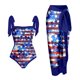 thumbnail image 1 of MKLEKYY Trajes De Baño Dama Women Fashion Independence Day Flag Print Two Piece Swimsuit Set Sexy Swimsuit, 1 of 4