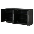 thumbnail image 6 of Tcbosik Modern Storage Cabinet, 60.1" Buffet Sideboard with 4 Doors, Farmhouse Coffee Bar Cabinet with Adjustable Shelves for Living Room, Kitchen, Hallway, Black, 6 of 9