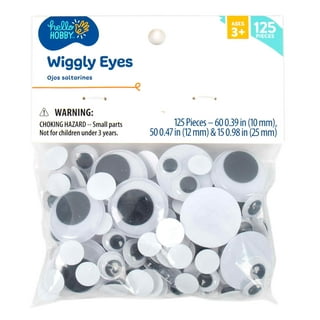 Upins 1000 Pcs Black Wiggle Googly Eyes with Self-Adhesive, 6mm 8mm 10 mm  12mm Mixed Packaging