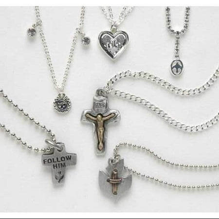 12 Piece Set of Assorted Styles Religious Confirmation Pendants #18987
