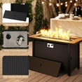 JAMFLY Outdoor Propane Fire Pit Table 45 Inch with Lid, 50,000 BTU Gas