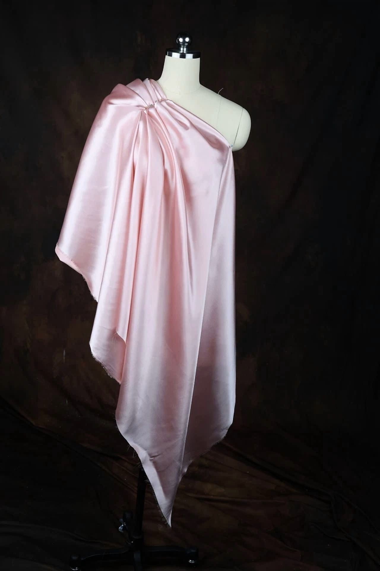 BUTTERFLY- Dark Pink Satin Charmeuse Fabric By The Yard 162