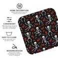 thumbnail image 4 of Disketp Skeleton With Roses Funny Coasters,4 Pcs Leather Coasters With Holder, Perfect Housewarming Hostess Gifts,Protect Furniture From Water Marks Scratch And Damage, 4 of 9