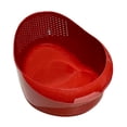 thumbnail image 3 of Cesta de drenaje, cesta para frutas, reutilizable, práctica, multiusos, colador de frutas, almacenamiento Rojo, 3 of 9