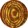 thumbnail image 1 of Ahgly Company Machine Washable Indoor Round Abstract Yellow Modern Area Rugs, 8' Round, 1 of 4
