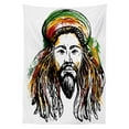 thumbnail image 3 of Ambesonne Rasta Tablecloth Rectangular Table Cover, Rasta Man Sketch Portrait, 52"x70", Multicolor, 3 of 4