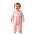 thumbnail image 5 of mgoYE Toddler Baby Girl Boy Birthday Outfit One Embroidery Jumpsuit Long Sleeve Peter Pan Collar Romper 1st Birthday Cake Smash Outfit, 5 of 6