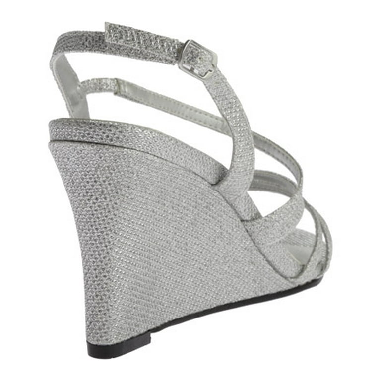Women's Touch Ups Phyllis Wedge Sandal Silver Shimmer M