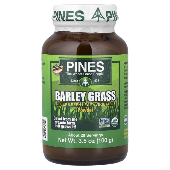 Pines International 100% Organic Barley Grass Powder - 3.5 oz