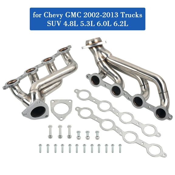 T304 SS Shorty Exhaust Manifold Headers for Chevy GMC 2002-2013 Trucks SUV 4.8L 5.3L 6.0L 6.2L