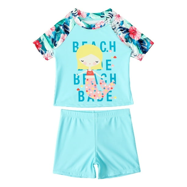 Uccdo Toddler Boys Rashguard Two Pieces Swimsuit Kids Baby Cartoon