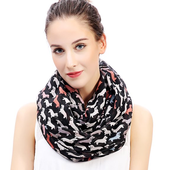 Dachshund Dog Print Women's Infinity Scarf Lightweight
