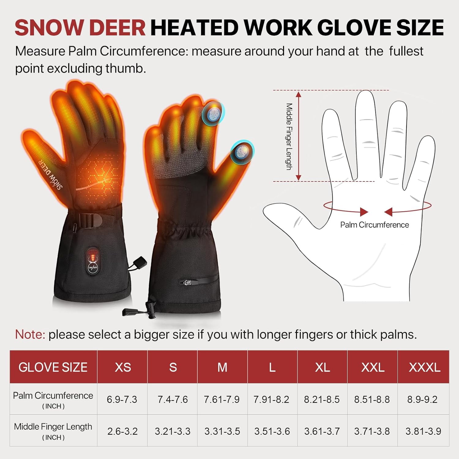 SNOW DEER Heated Work Gloves Men Rechargeable Waterproof, Cut-Resistance Heated Gloves for Men Women, Touchscreen Heated Working Gloves for Men Outdoor Work