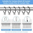 thumbnail image 4 of Januofit Curtain Rings with Eyelets, 48 Pack Metal Drapery Rings for Pinch Pleat Curtains Panels, Drape Rings Fits Up to 1.2 in Curtains Rod, 1.5 Inch I D Black, 4 of 9