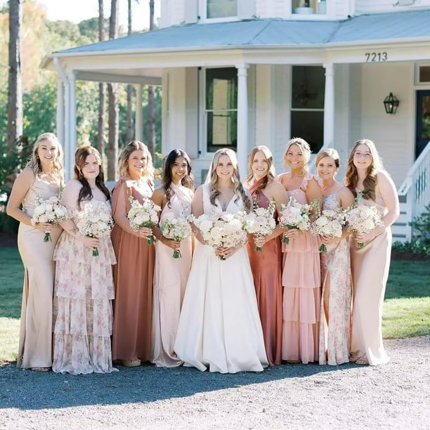 Champagne Vestido De Damitas De Matrimonio Dama De Honor Vestidos