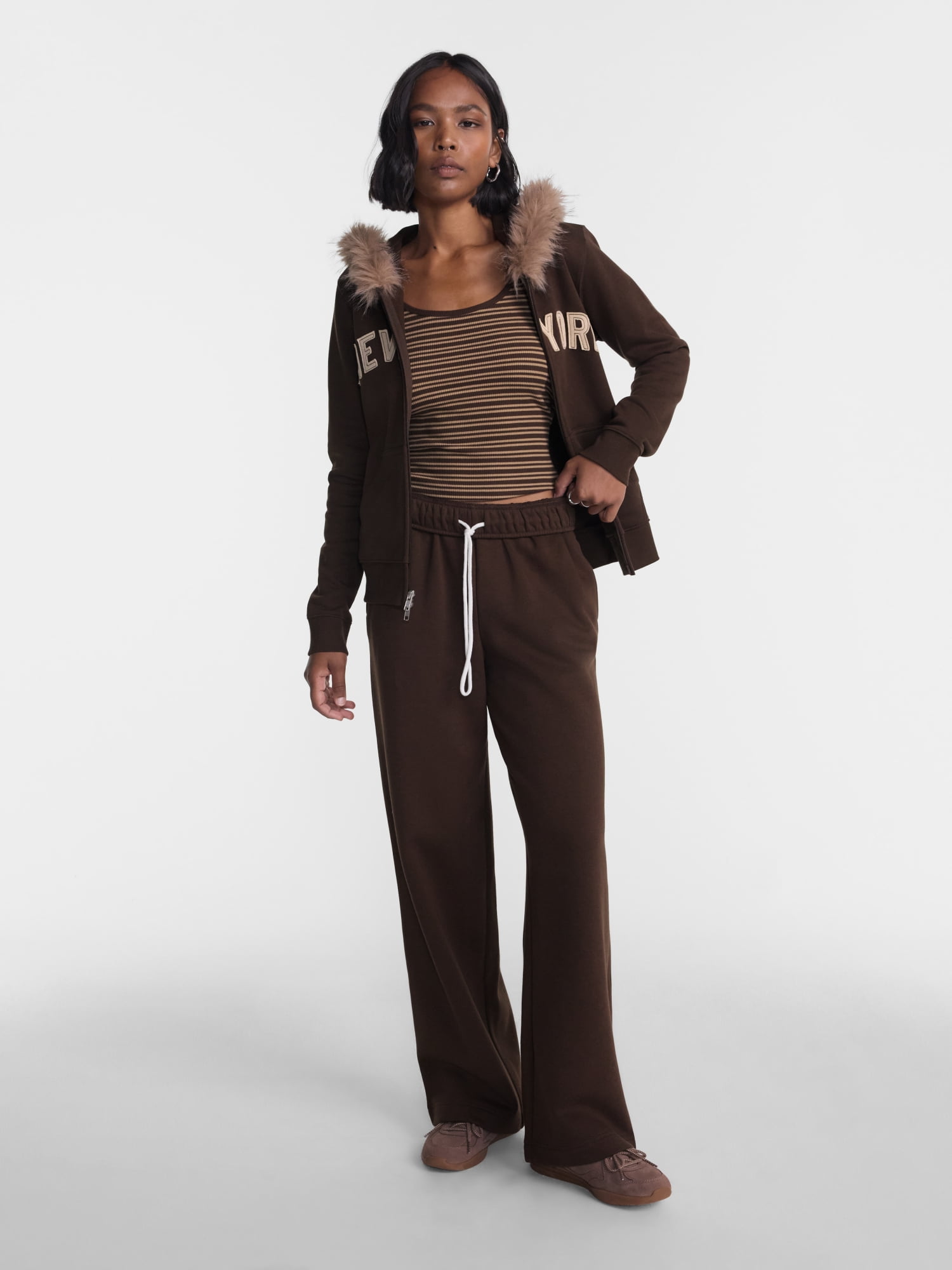 No Boundaries Wide Leg Fleece Pants, 28", 30", 32" Inseams, Women's & Women's Plus XXS-4X