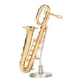 thumbnail image 3 of Dollhouse Saxophone, Simulated Miniature Saxophone Brass Portable Exquisite Vivid Lifelike With Base For Home, 3 of 8