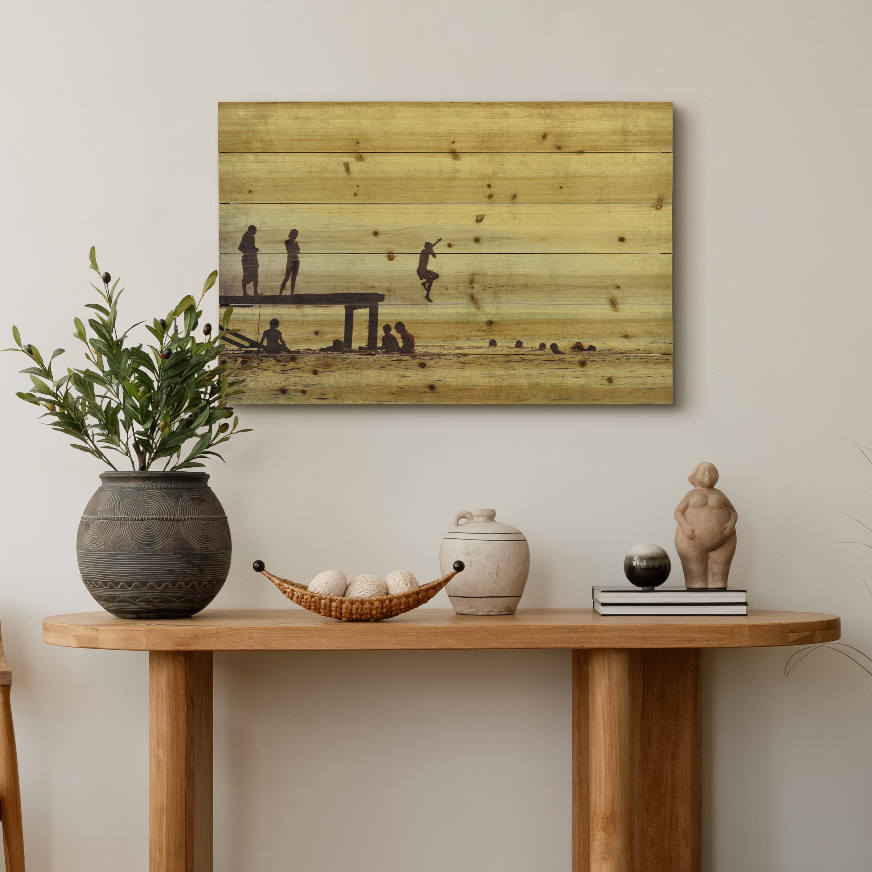 Empire Art Direct Summer Lake Print on Solid Wood Wall Art, 36" x 24", Ready to Hang