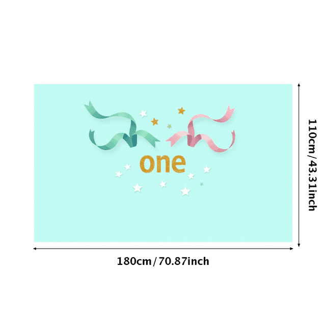 Glittery Gold One Banner for First Birthday Party, Party Decorations Backdrop Background Photography Props for Celebrations Photo Booth Decor