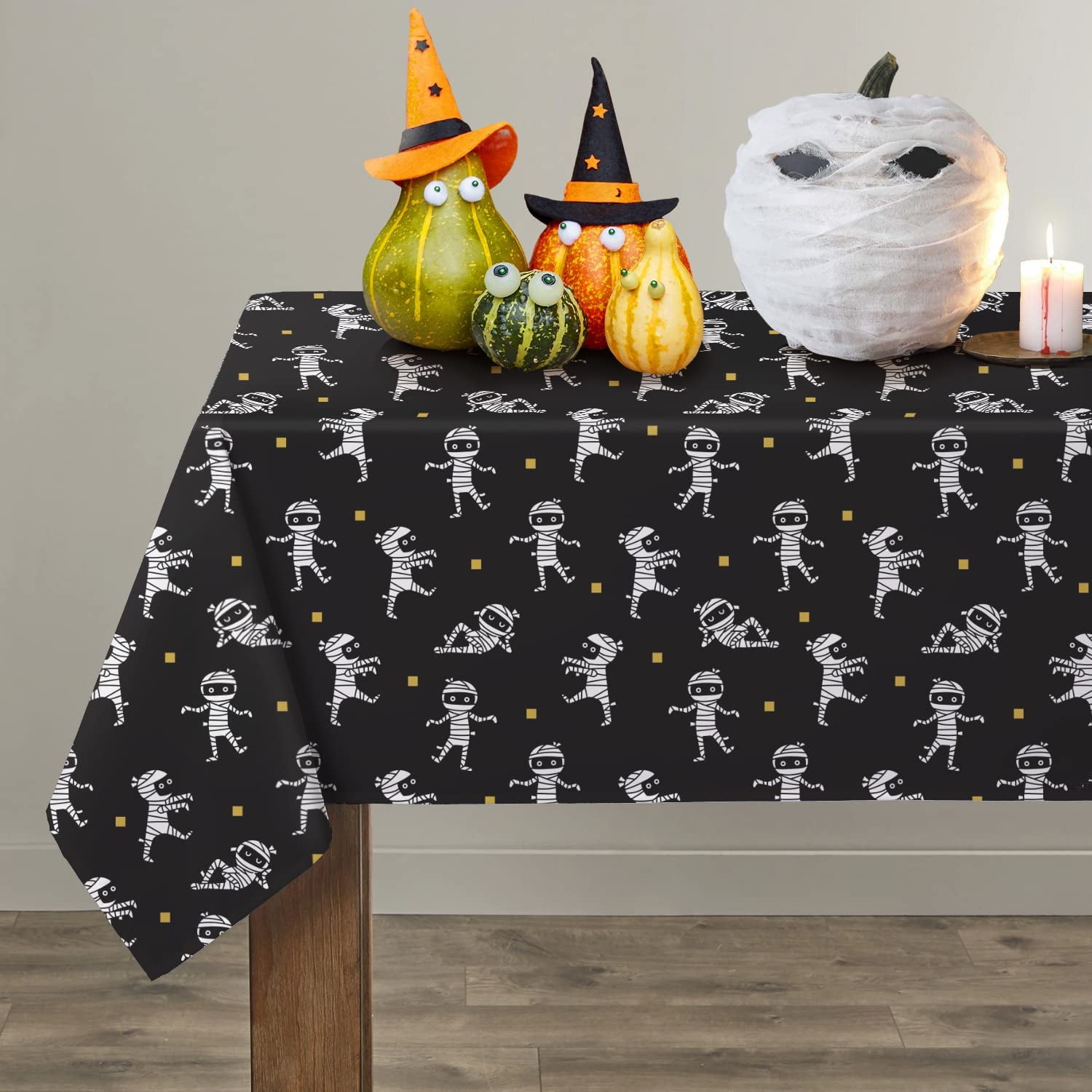 Halloween Tablecloth, Halloween Table Cloth with Pumpkin Spider  Bat