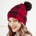 thumbnail image 4 of HESHENG Winter Wool Parent-Child Knitted Hat Lattice Mother Baby Christmas Warm Hat Plaid Beanie Ski Cap, Mom, 4 of 7