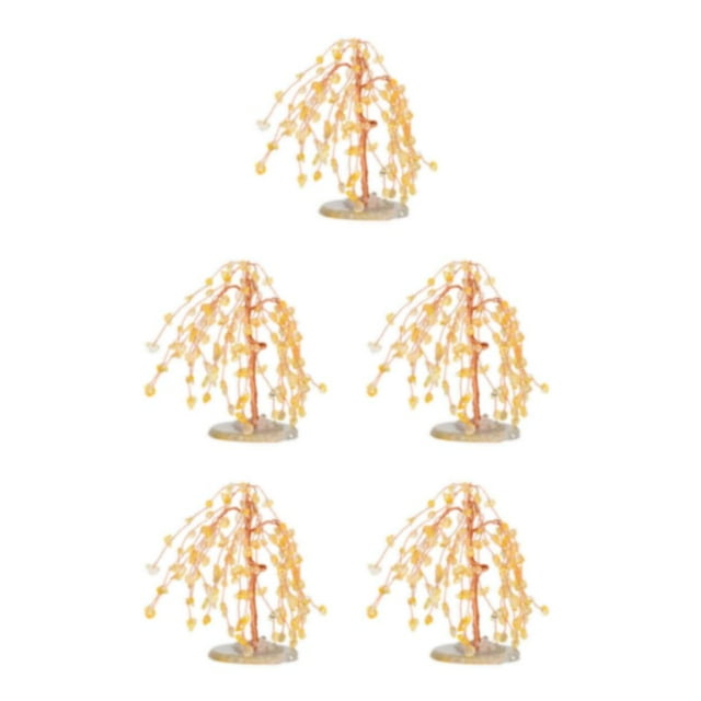 Baohd 1/2/3/5 Eco-friendly Round Edge Tree Desktop Decor - Good Wishes For Happiness Yellow 5PCS