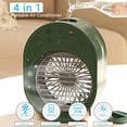 thumbnail image 2 of Portable Mini Air Cooler, Air Humidification Refrigerated Fan Cold Fan with 3 Speeds & LED Light, for Room, Office, Camping (Green), 2 of 9