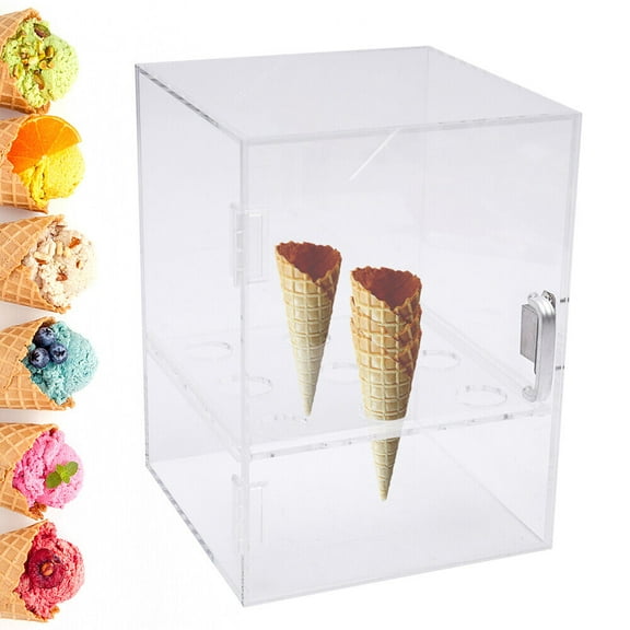 Miumaeov 9-Hole Ice Cream Cone Holder Sugar & Waffle Cone Storage Display Cabinet TOP