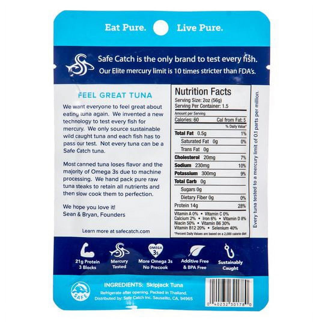 Safe Catch Skipjack Wild Tuna Steak, Elite Pouch-43 oz