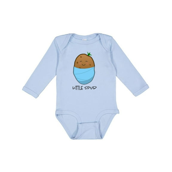 Inktastic Little Spud Blue Boys or Girls Long Sleeve Baby Bodysuit