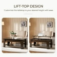 thumbnail image 4 of CRXX Lift Top Coffee Table with Hidden Compartment and Storage Shelf, Rising Tabletop Dining Table for Living Room Reception Room, 47.5in L, Espresso, 4 of 10