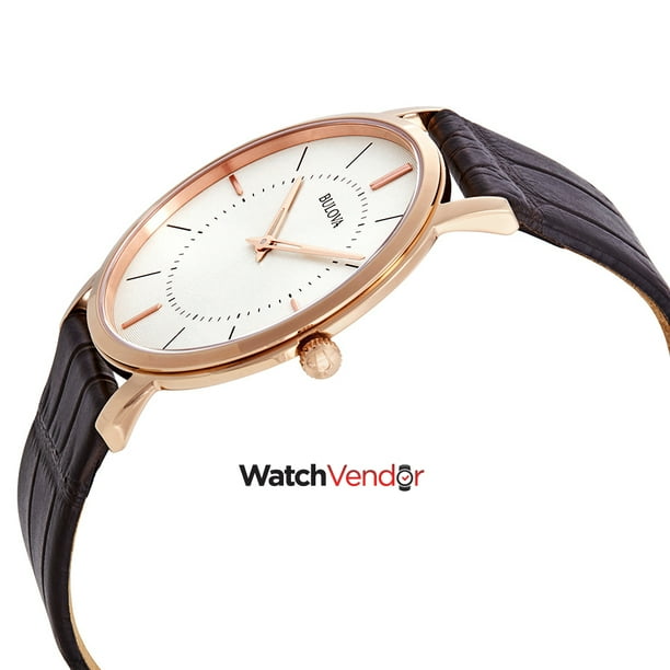 Bulova Classic Warm Grey Dial Rose Gold tone Men s Watch 97A126